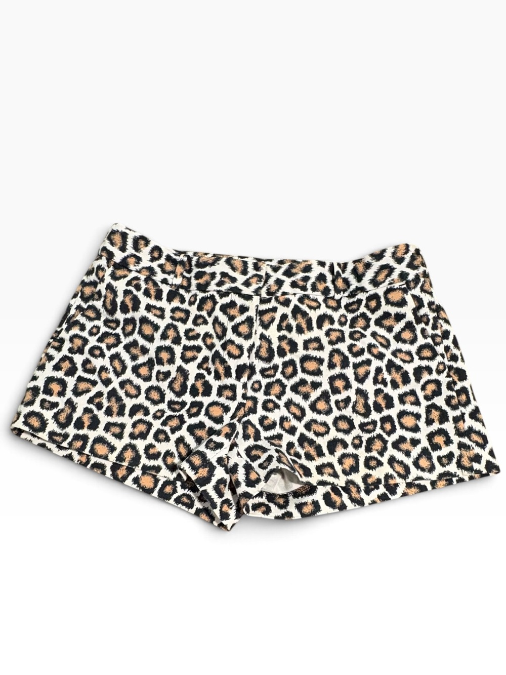 Michael Kors Leopard Print Zip Up  Shorts  Size 4
